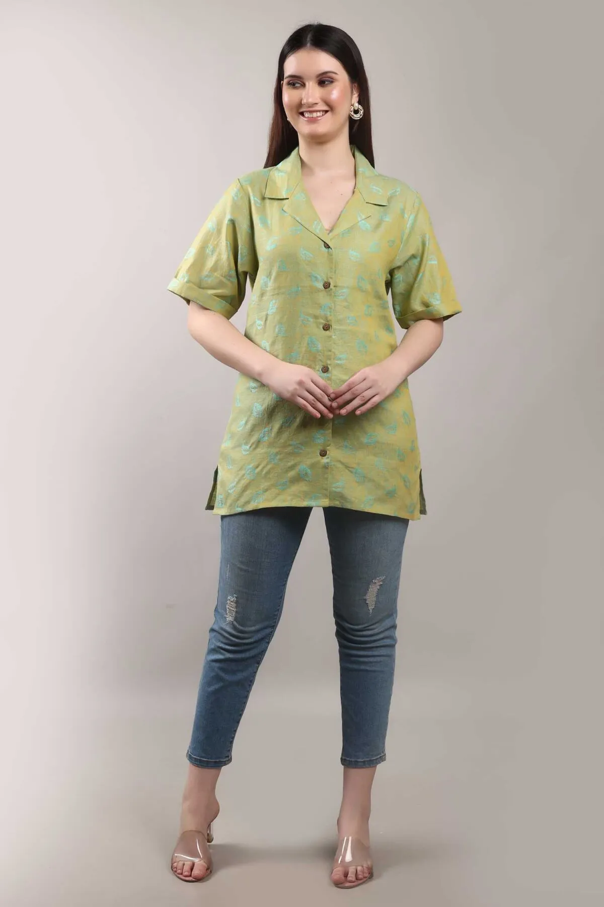 Emerald Jacquard Weave Shirt